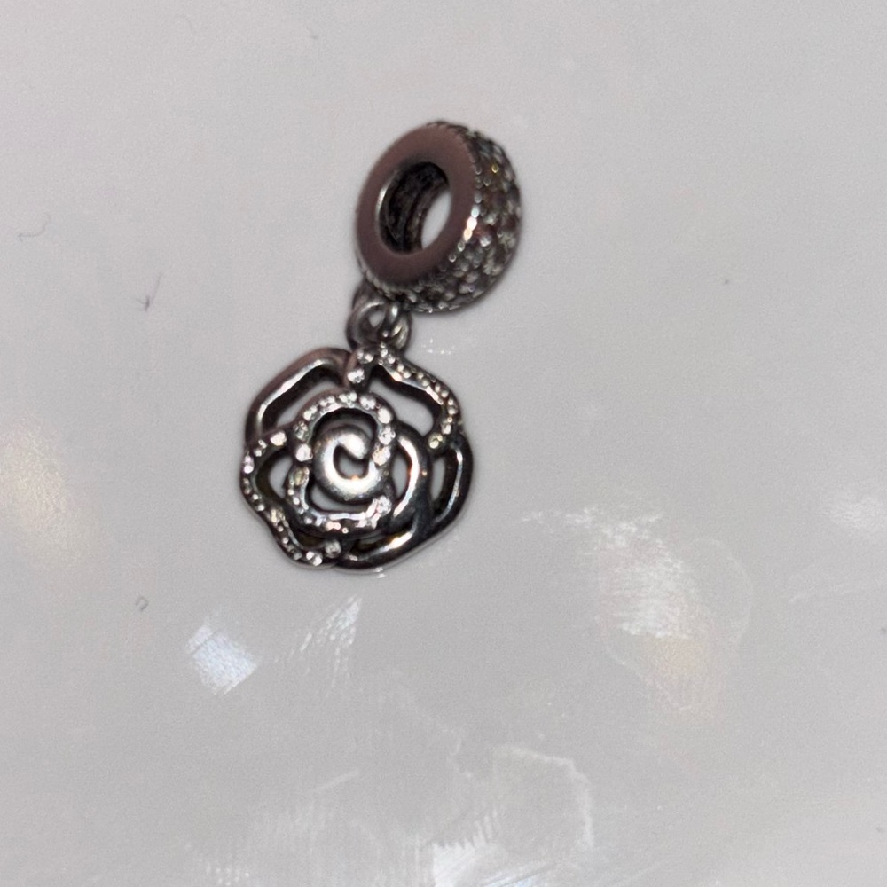 Pandora Silver Rose Charm Bracelet